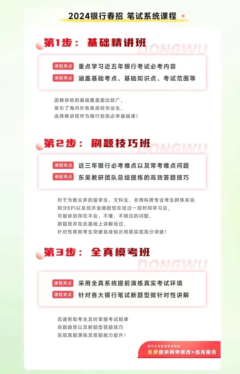 春招備考需要做一題會一類題，跟著東吳一起學習，選擇我們的春招課程，在這個春招收獲心儀的offer！